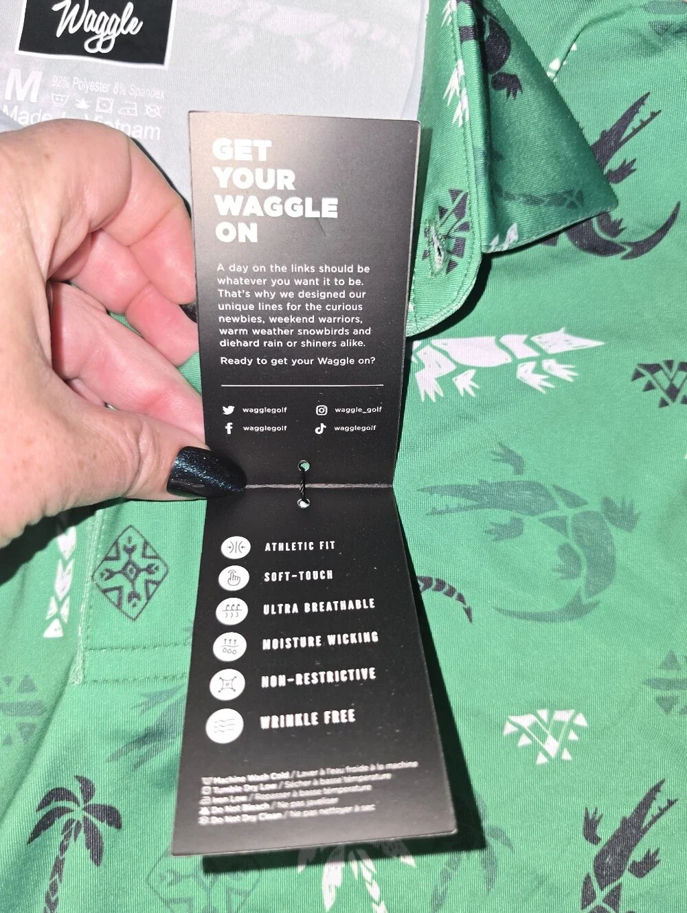 Waggle Bayou Print Golf Polo - Picture 3 of 4